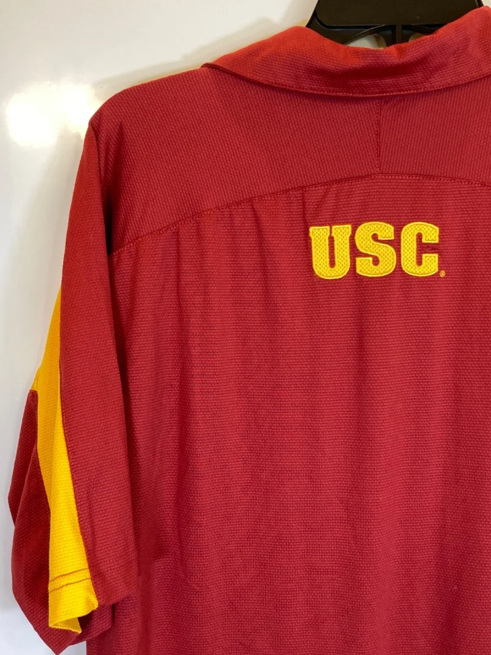 USC Trojans NIKE Dri-Fit Coaches Look Short Sleeve Shirt Sz S